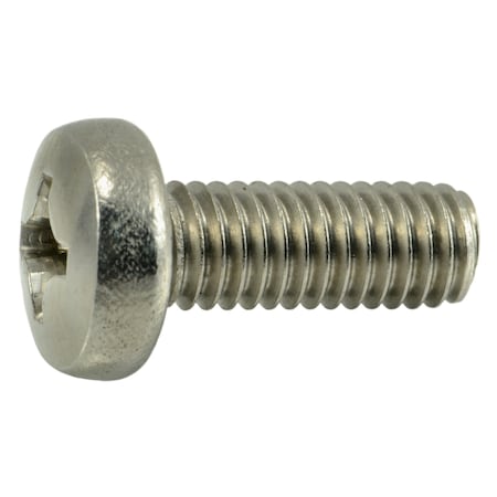 Midwest Fastener M6-1.00 x 16 mm Phillips Pan Machine Screw, Plain A2 Stainless Steel, 100 PK 55068